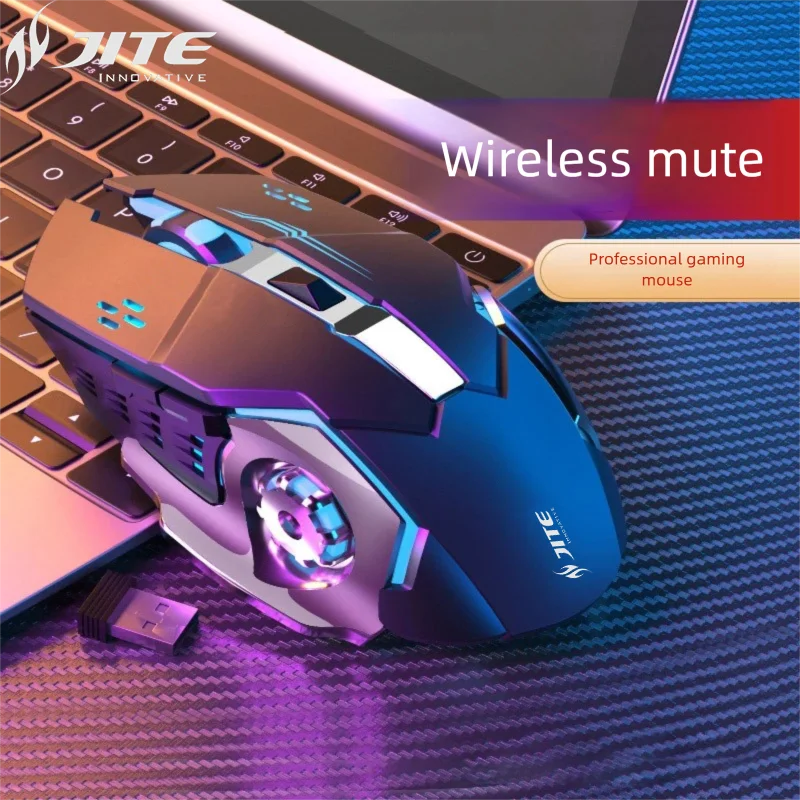 

Беспроводная мышь JITE, проводная мышь, USB-перезаряжаемая, эргономичная, механическая, с подсветкой, для ноутбуков, ПК, компьютеров, геймеров