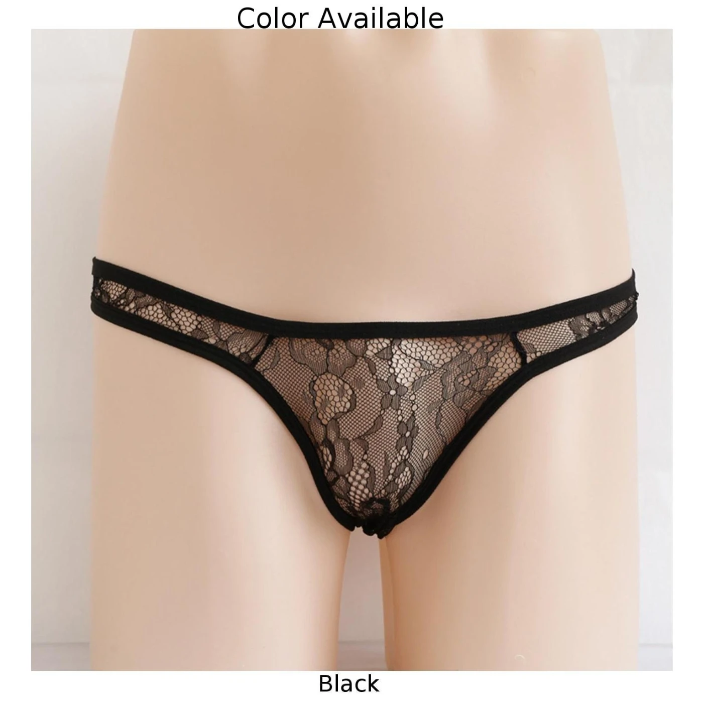 Sexy Sissy Men\'s Black Lace Mesh Breathable Thongs Bulge Pouch Briefs Underwear Panties Shorts And Underpants Male