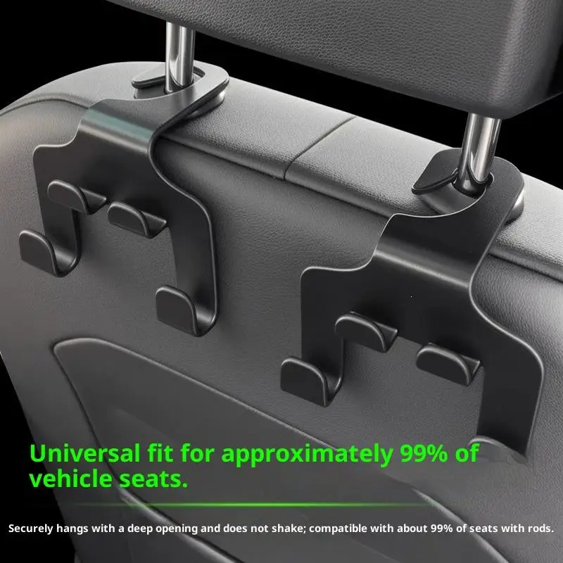 4Pcs Car Seat Back Hook Multifunctional Headrest Hanger with Phone Holder for Grocery Bag Drink Auto Interior Travel Accessorie