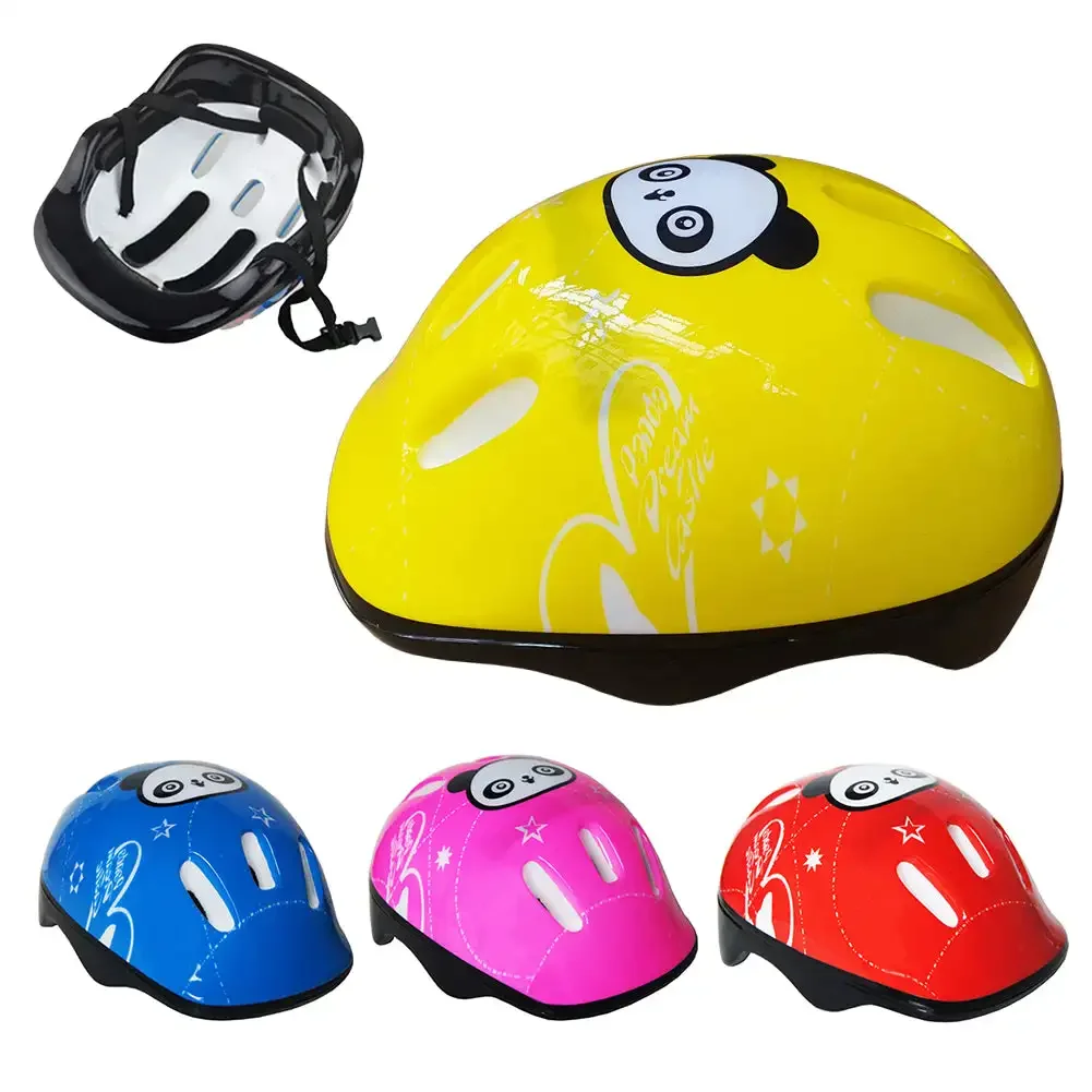 Panda Pattern Head Helmets Skating Skate Board for Kids Girls Boys Protective Gear Children's Stunt Safety Helmet Cycling Helmet