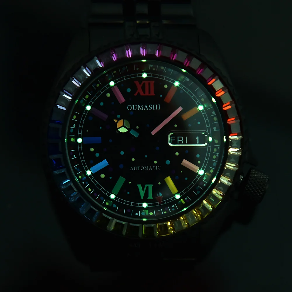 SKX007 orologio orologi da uomo di lusso vetro zaffiro movimento automatico orologio meccanico OUMASHI orologio di fascia alta supporto logo personalizzato