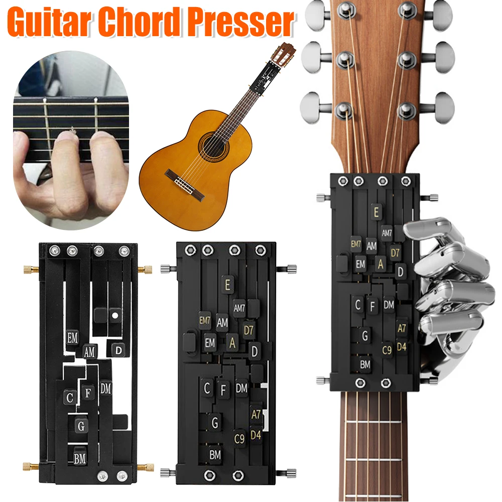 기타 코드 연습 도구 코드 프레서 트레이너 휴대용 기타 학습 시스템 연습 도구 코드 연습 자동 스트링