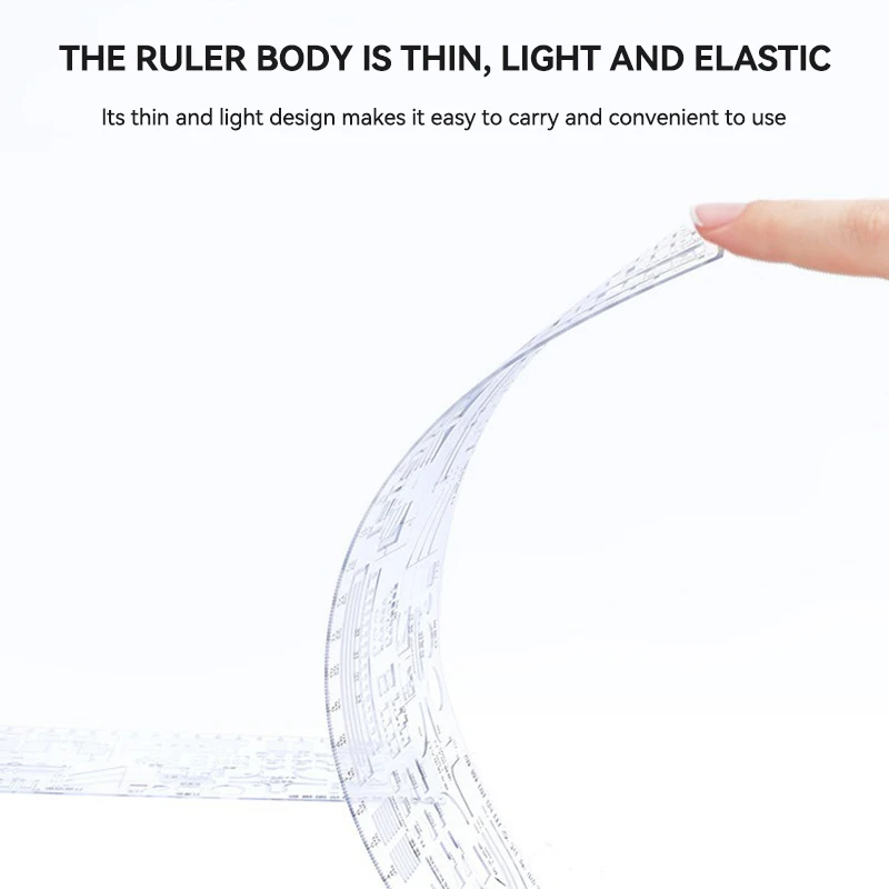 قالب مسطرة قياس مسطرة بيضاوية دائرية 1 مللي متر-51 مللي متر تصميم رسم منزلي متين أثاث مهندس معماري قالب صياغة حاكم #5