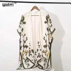 Nowa afryka WINYI z nadrukiem w kratę słodka dama plażowa artystyczna kardigan na co dzień Boho Maxi przyjęcie świąteczne krótkie kimono