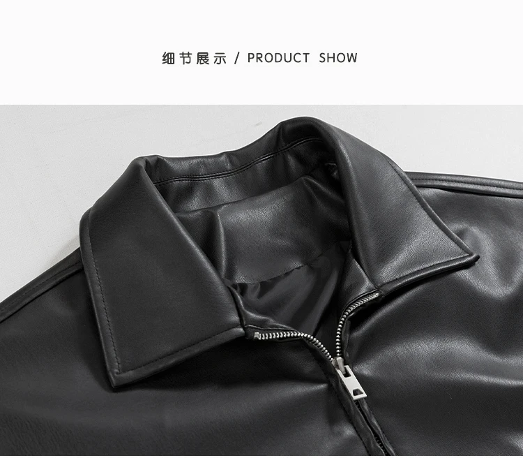 Mauroicardi Spring Autumn Cool Luxury Short Black Soft Light Pu Leather Jacket Men Zipper Casual Mens Jackets and Coats Fashion 35 Sce60bd5a853b461db9dbb01edbd389fef
