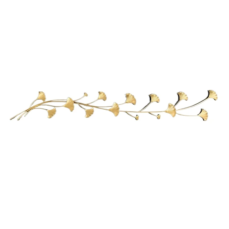 

New Chinese-style cast copper ginkgo leaf jewelry handmade wall decoration soft decoration designer villa hotel
