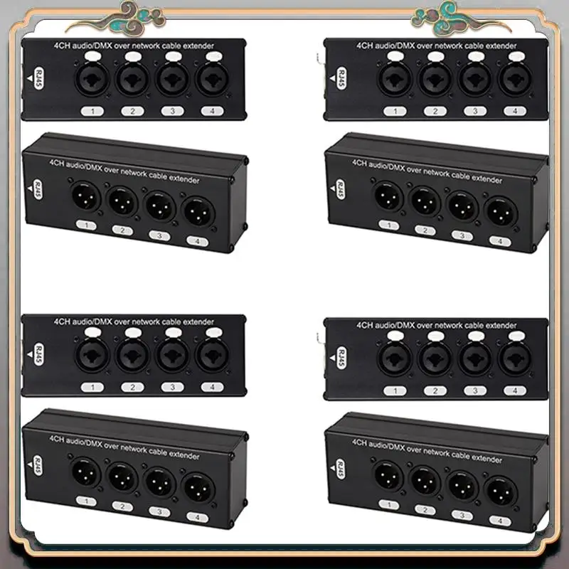 A46M-4Pair 4-Channel 3-Pin XLR Or 6.3Mm Audio And DMX Over Network Cable Extender,DMX512 Network Signal Extender Male+ Female