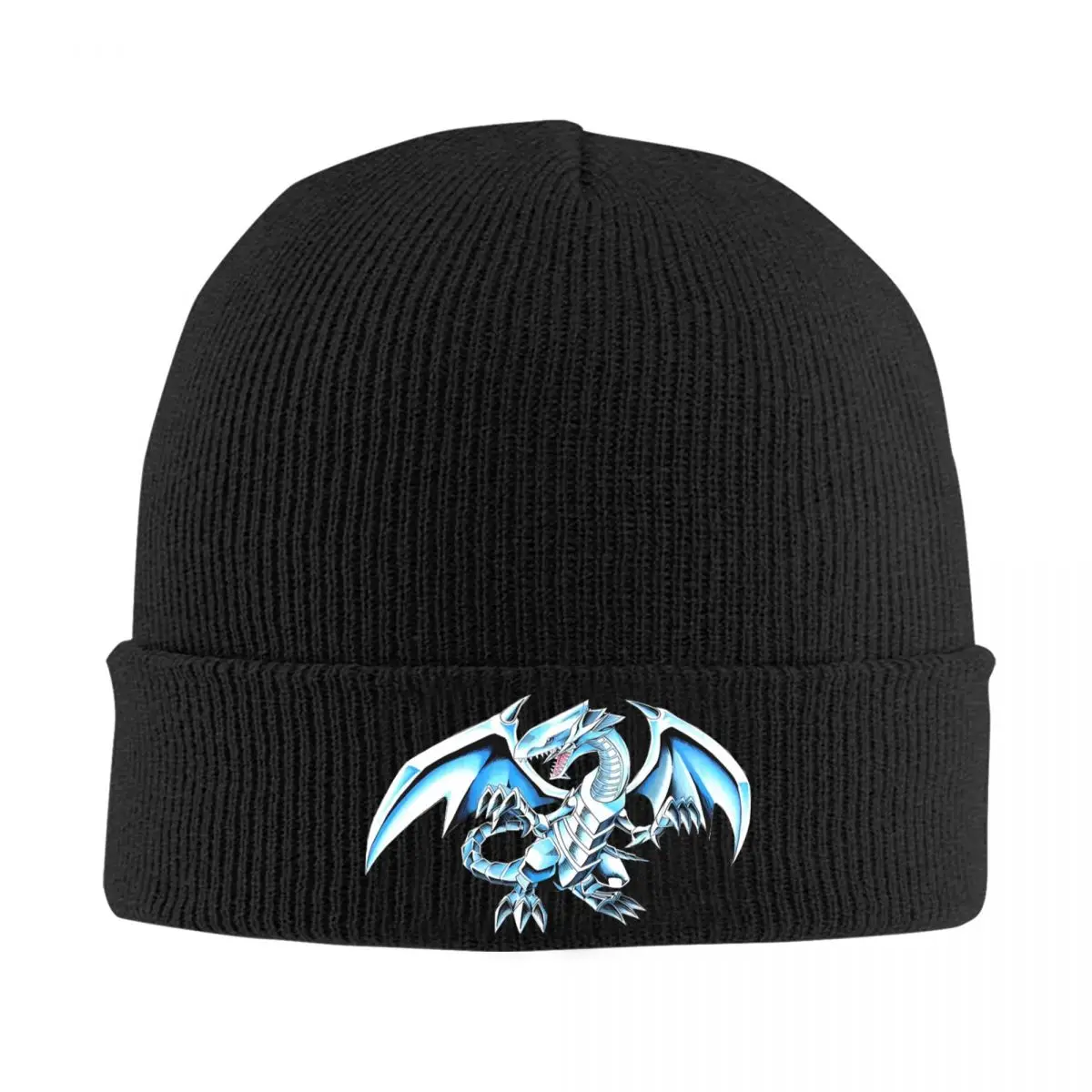 Blue-Eyes White Dragon Bonnet Hats Japanese Anime Yu-Gi-Oh Beanie Hats Knitting Hat Winter Men Women Thermal Elastic Caps