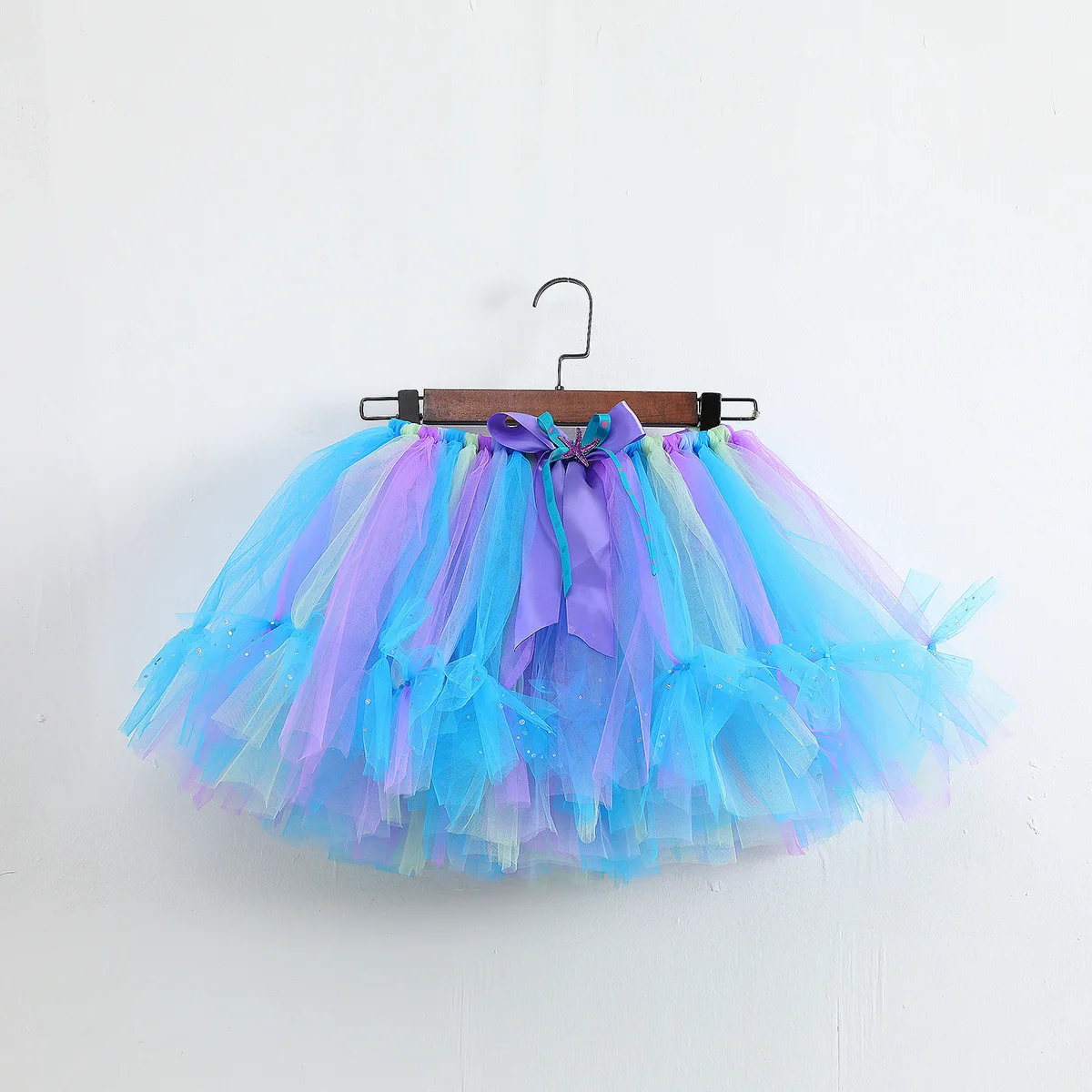 Baby Girls Pastel Tutu Skirts Kids Handmade Ballet Tulle Tutus Pettiskirt with Pink Ribbon Bow Children Birthday Party Skirts