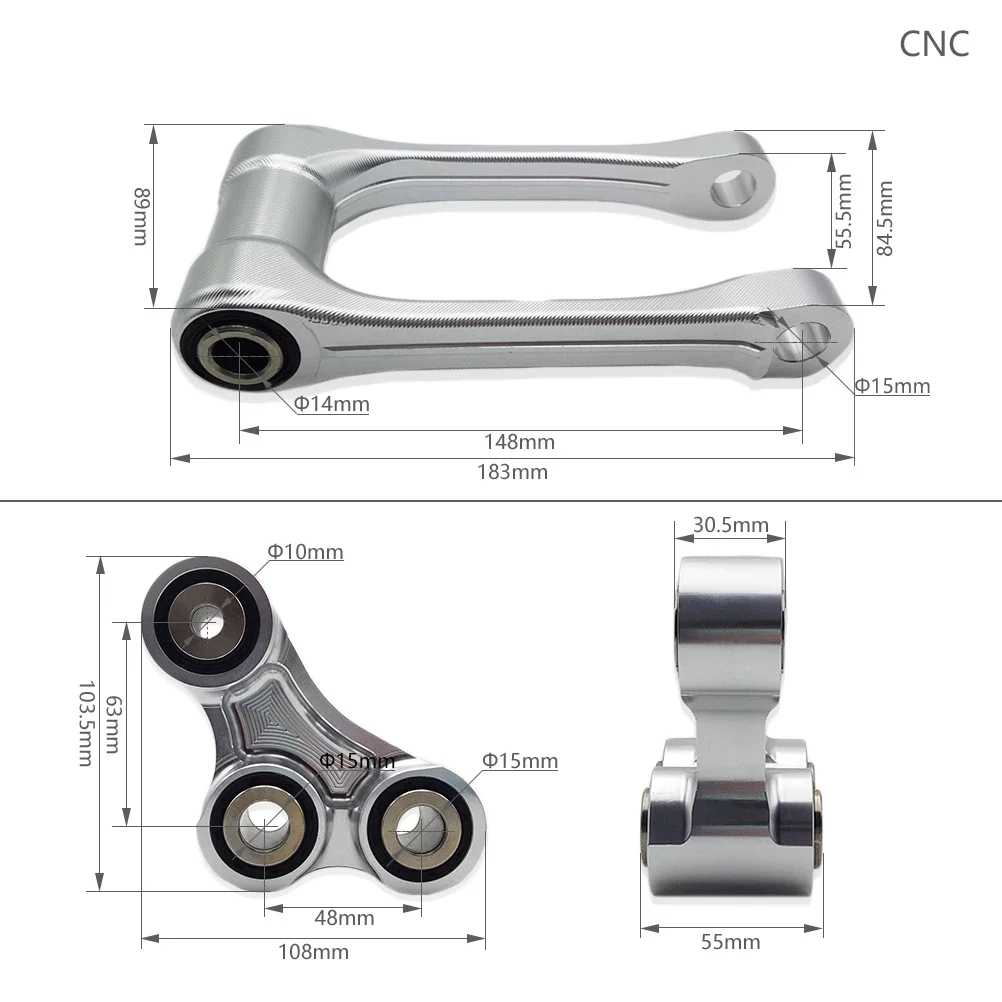 For KTM Husqvarna Motorcycle Linkage ARM Pull Rod Triangle Lever CNC Processing/Die-casting Aluminum Rear Shock Suspension Parts