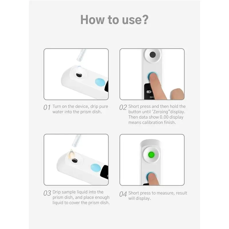 TFTP-Refractometer -  0- 32% Range, ±0.1% Accuracy Waterproof, Rechargeable For Fruits, Vegetables, Desserts And Beverages