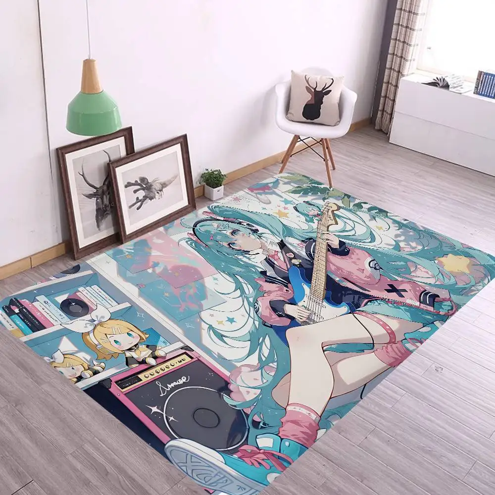Cute Cartoon H-HatsuneS M-MikuS Entrance Door Mat Nordic Style Bedroom Living Room Doormat Home Balcony Anti-Slip Modern Home
