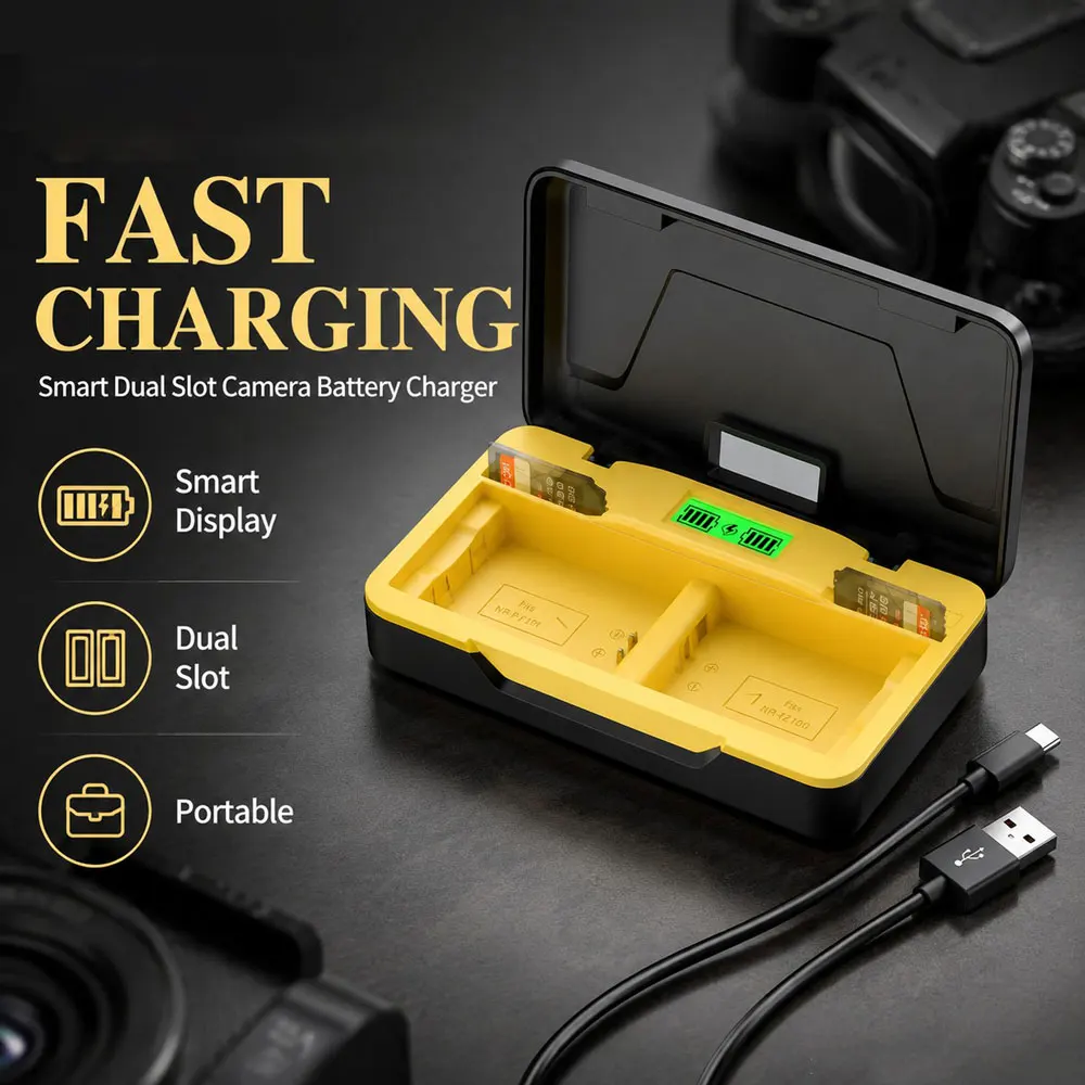 Dual-battery camera charger box LP-E6 has an SD card slot and is suitable for Canon EOS R5 R6 5D4 6DMark ll 60D 70D 80D 90D,etc. view 5