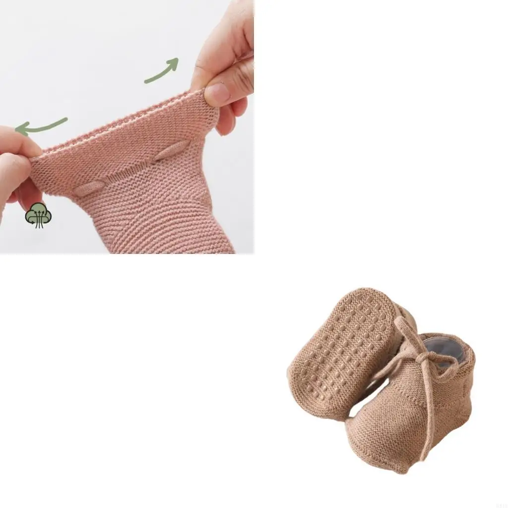 581f 1 Paar Anti -Slip -Säuglingssocken Polyester Mix für kriechende Babybodensocken