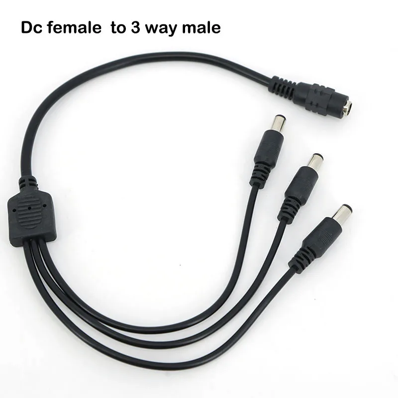 DC Splitter Power Adapter Connector 1 Female to 3 Male Way 40cm Jack Plug Cable 12V 5.5mm*2.1mm For CCTV Camera LED Strip C1