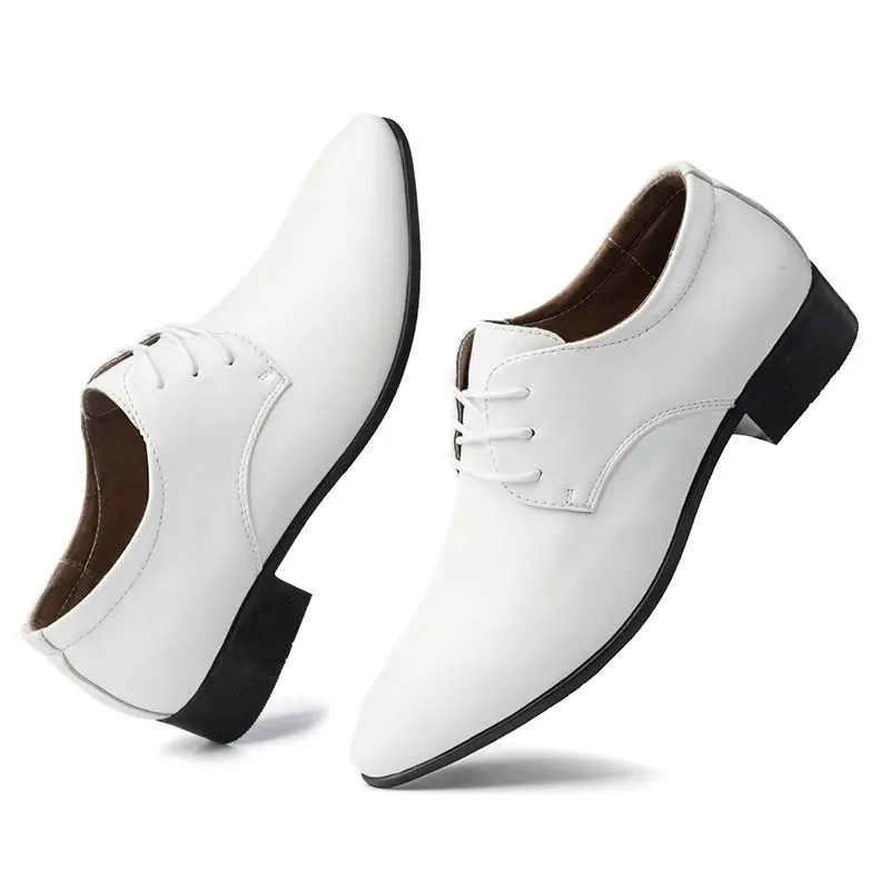 

Pointed Toe Lace Up Leather Casual Men's Formal Shoes New Gentleman Elegant and Classic Office 39 Spring Autumn Social Shoe Male