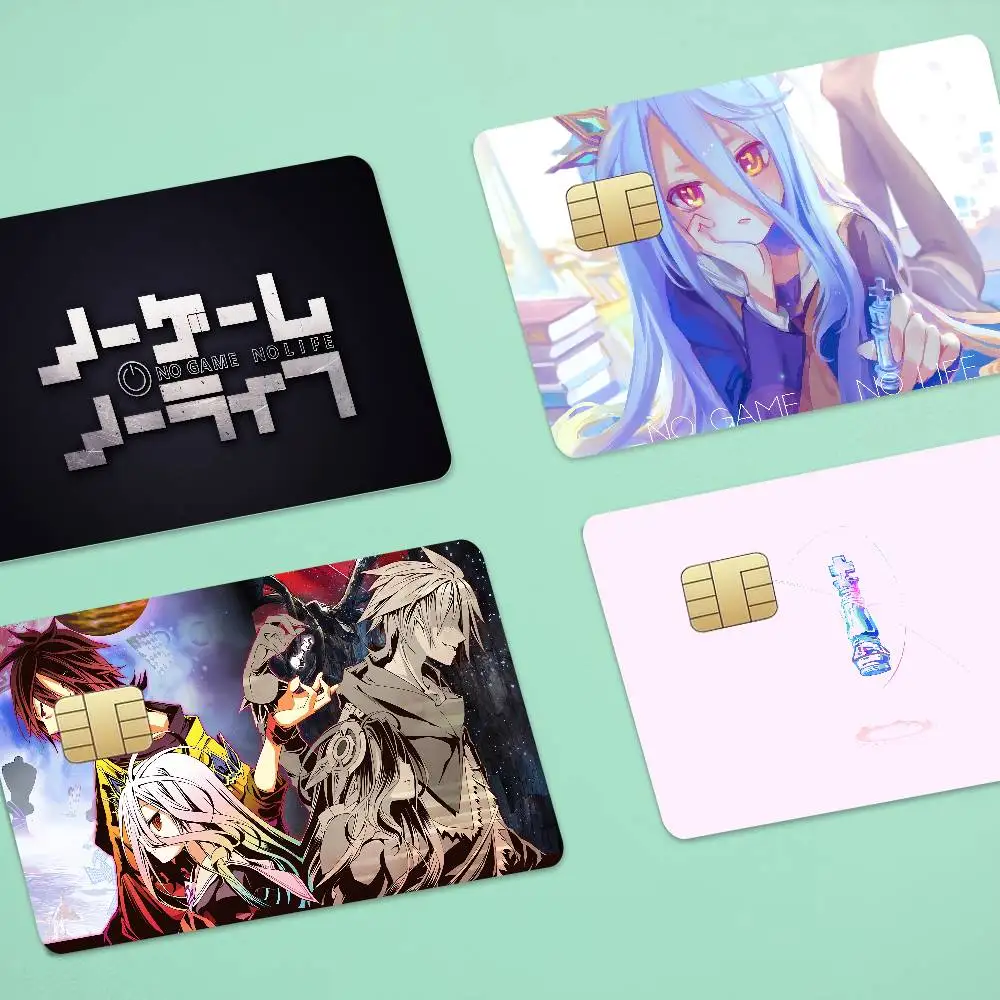 Anime NO GAME NO LIFE Young Creidt Card Debit Card 1 Set Of 4 Pcs Sticker Film Case Front Tape For Small Big Chip No Chip ﻿