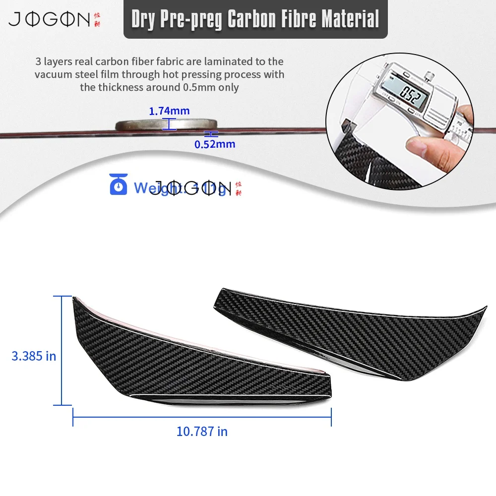 JOGON ألياف الكربون سيارة الجانب الأمامي الفاصل Canard لشروليه كورفيت C8 Z06 Z07 LT6 ZR1 كوبيه للتحويل HTC 2023 2024 2025 #4