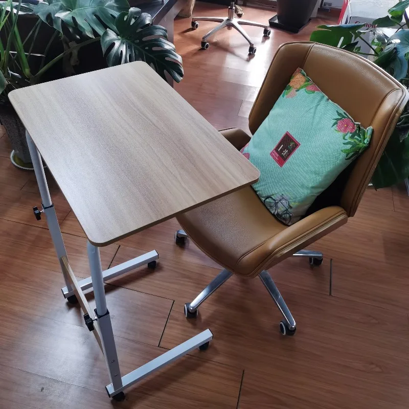 طاولة طعام للكمبيوتر المحمول قابلة للتعديل بارتفاع قابل للتعديل بجانب السرير مع عجلات #5