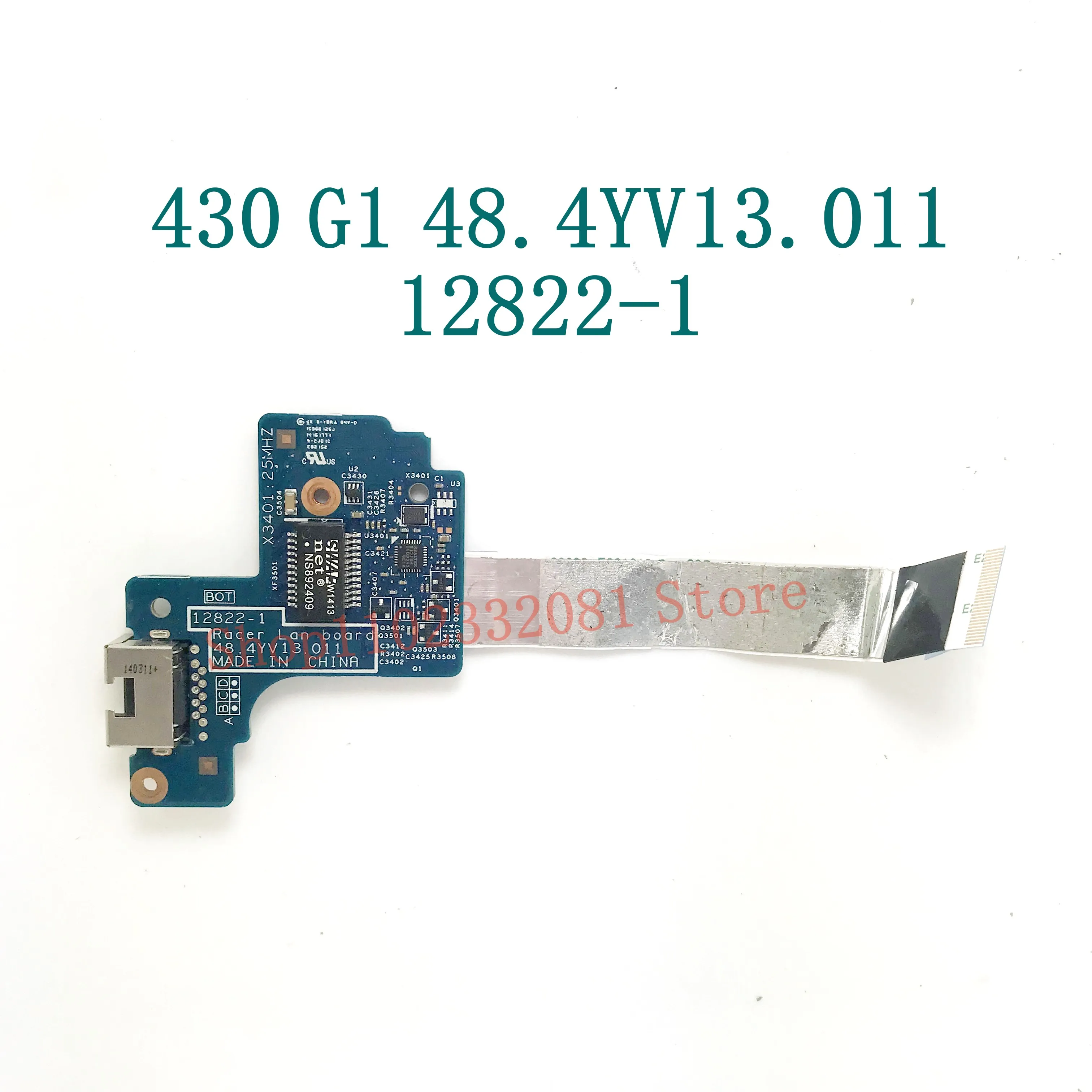 48.4YV13.011 12822-1 Free Shipping High Quality Ethernet Port Board Racer Lan Board For HP ProBook 430 G1 100% Full Working Well