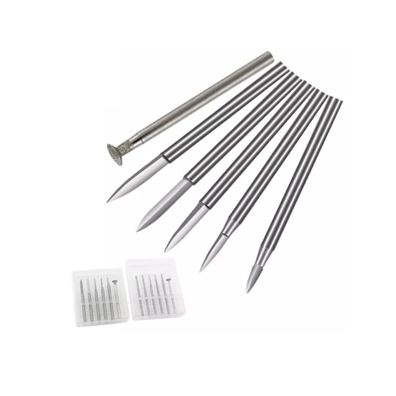 2.35/3.0 handle electric grinder carving drill bit tool, 6 sets of high-speed steel sword shaped carving sharp knives