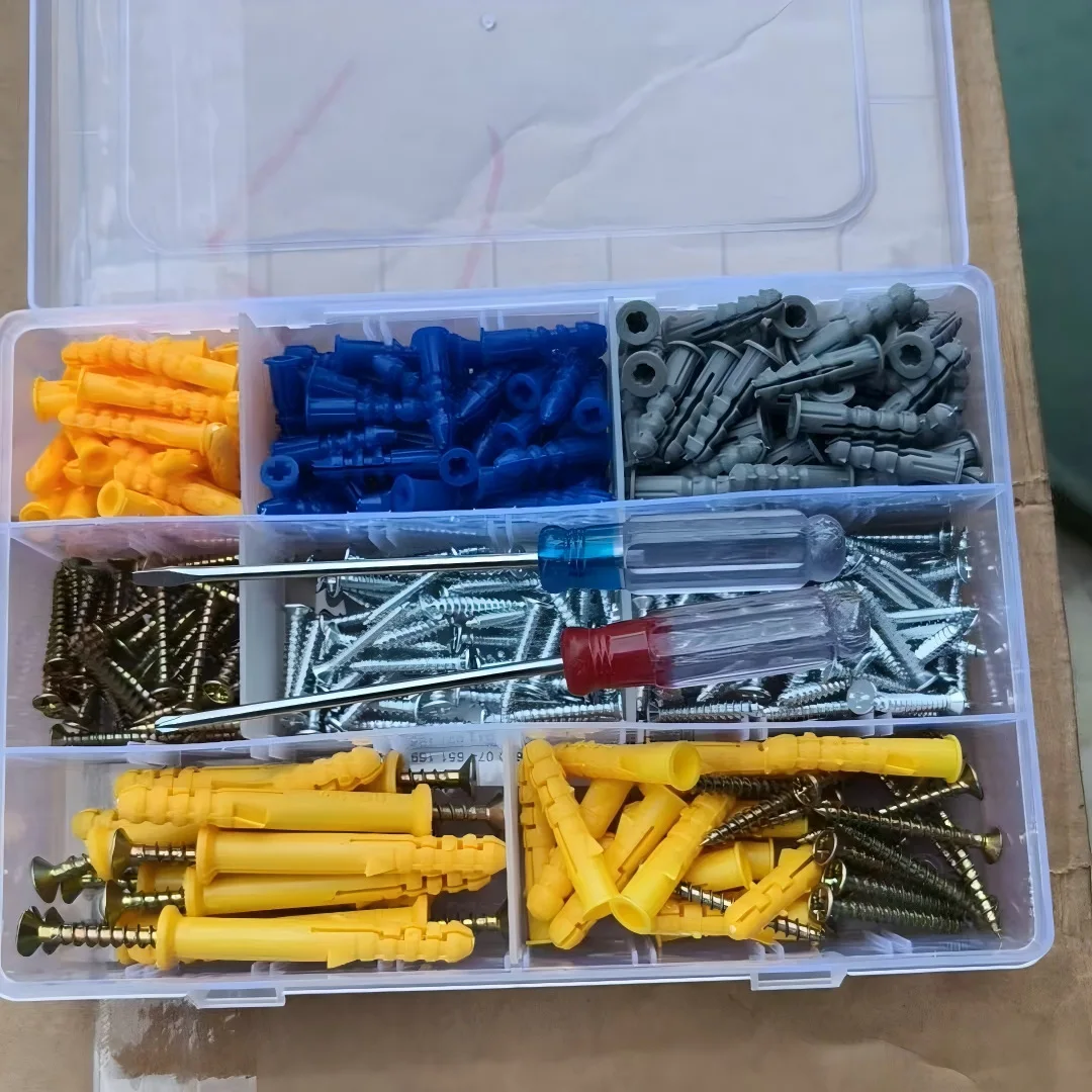 320/450pcs expansion screw set expansion screw expansion rubber plug with screw wall plug anchor expansion bolt pipe column