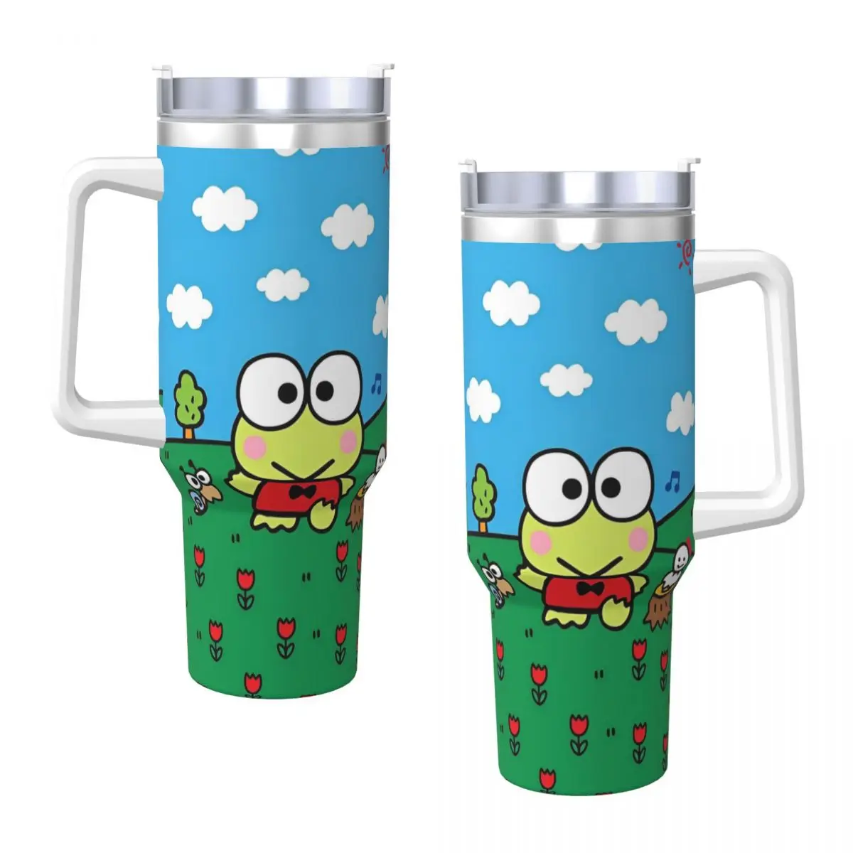 

MINISO Keroppi Cartoon Stainless Steel Tumbler Camping Mugs Cup Large Coffee Mug Portable Cold and Hot Milk Tea Water Bottle