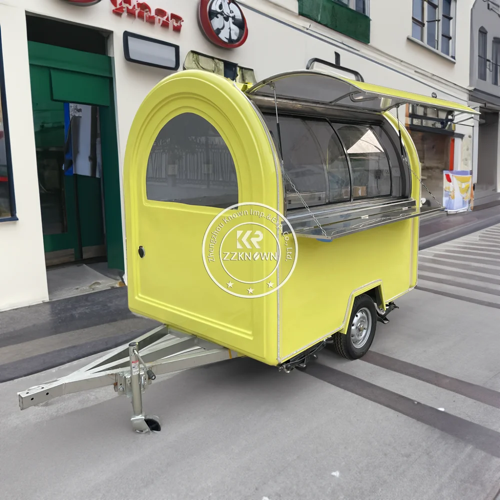 

Concession Food Trailer Ice Cream Vending Cart Mobile Kitchen Fully Equipped Street Snack Kiosk Concession Food Truck