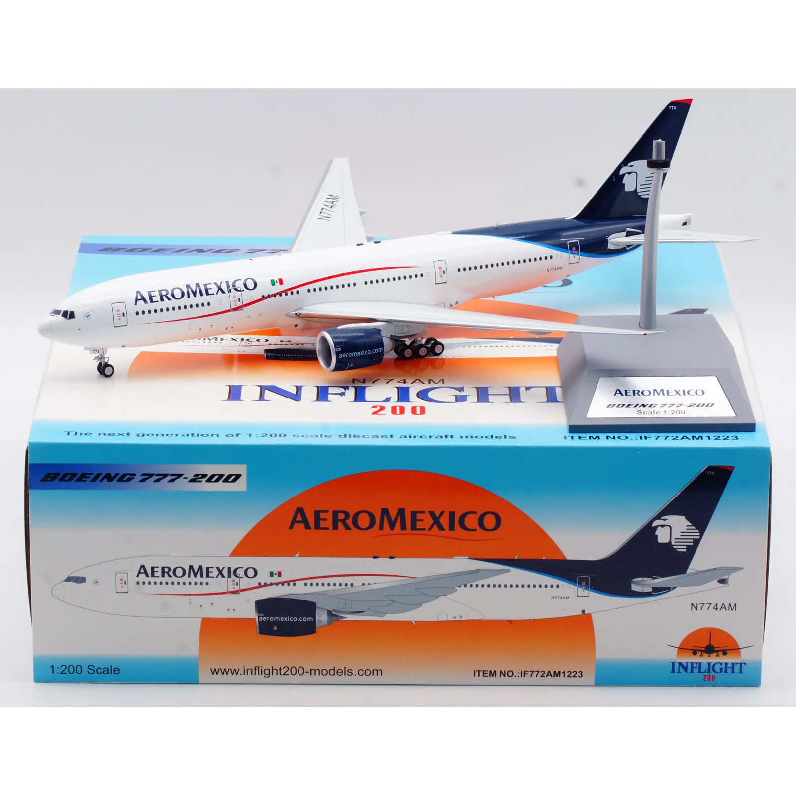 IF772AM1223 Alloy Collectible Plane Gift INFLIGHT 1:200 Aeromexico Airlines Skyteam Boeing 777-200 Diecast Aircraft Model N774AM