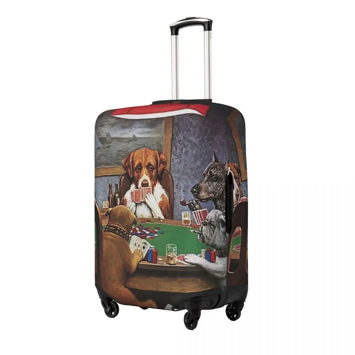 Dogs Playing Poker Print Luggage Protective Dust Covers Elastic Waterproof 18-32inch Suitcase Cover Travel Accessories