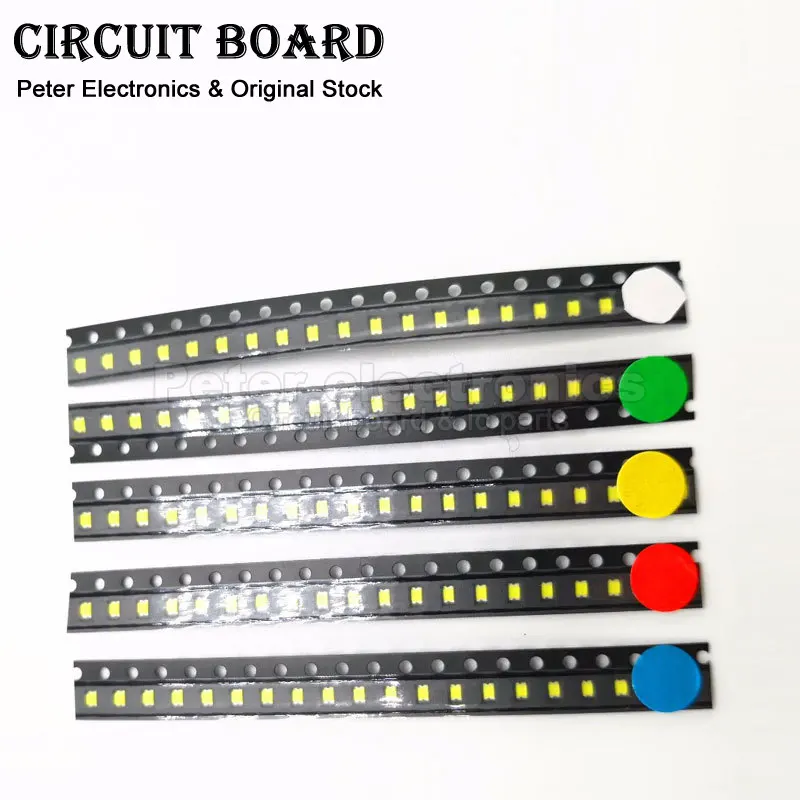 100pcs/Set 0402 0603 0805 1206 Smd Led Red Yellow Green White Blue Orange Light Emitting Diode Water Clear LED Light Diode Kit