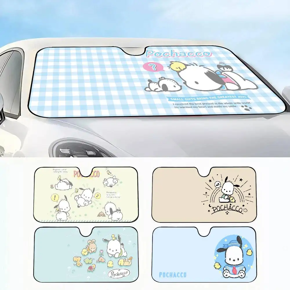 

MINISO Sanrio Pochacco Car SunShade Windshield Sun Shade Personalized Picture Block UV Rays Visor Protector