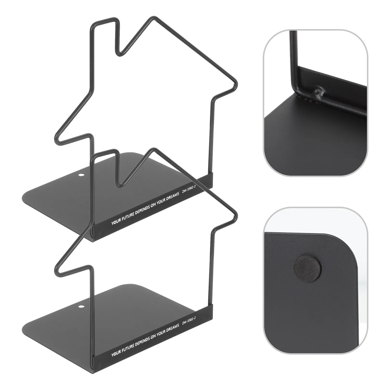 2Pcs Premium Polished Metal Bookends Burr Free Smooth Surface Book Holders for Books Magazines Records Shelf Desk Decor