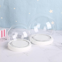 Mini Glass Dome Container Decorative Dome Clear Glass Dome with Base Glass Dome for Flower Small Plant Decor Round Jar Display C