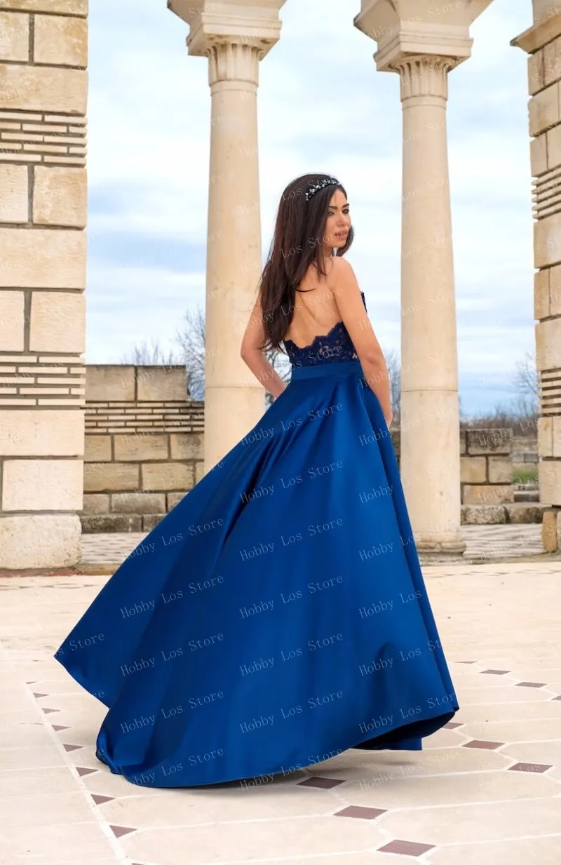 Imagem -03 - Mulheres Custom Made Azul Royal Satin Maxi Saia Comboio Destacável Comprimento do Pavimento Longo Sobreposição Cor Livre Prom Feminino