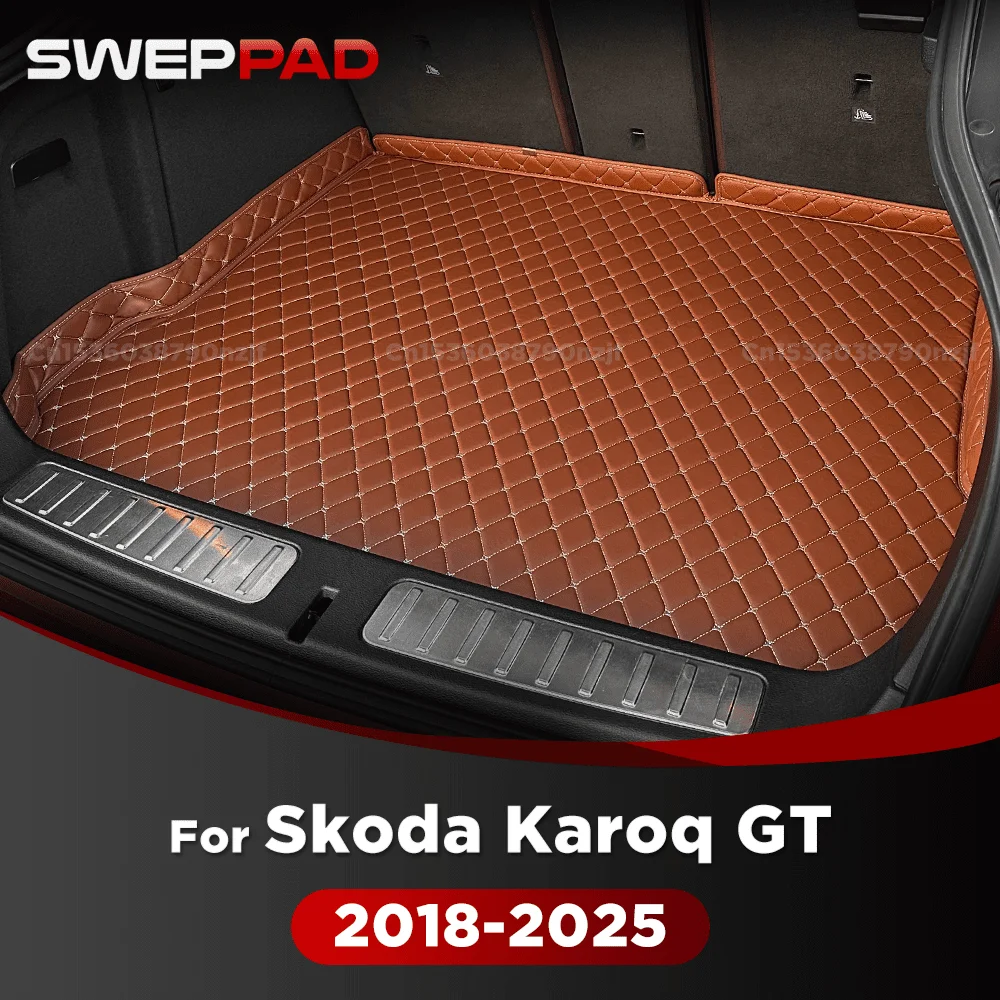 For Skoda Karoq GT 2018-2025 24 23 22 21 20 19 3D Car Trunk Mat Cargo Liner Carpet Interior Accessories Cover