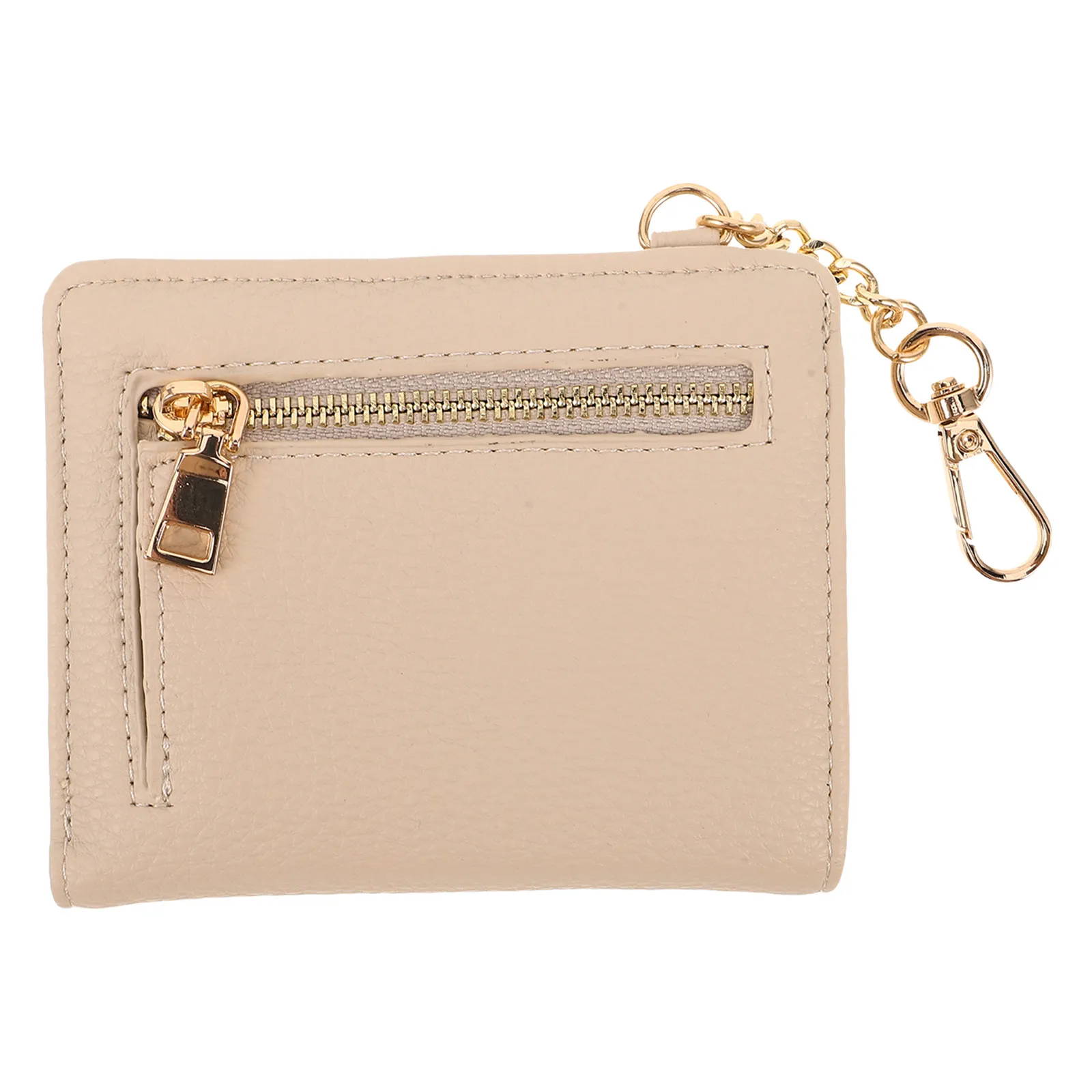 

Small PU Bifold Wallet for Women Compact Cash Slim Ladies Mini Short Purse Zipper Coin Pocket Card Holder Travel Beige