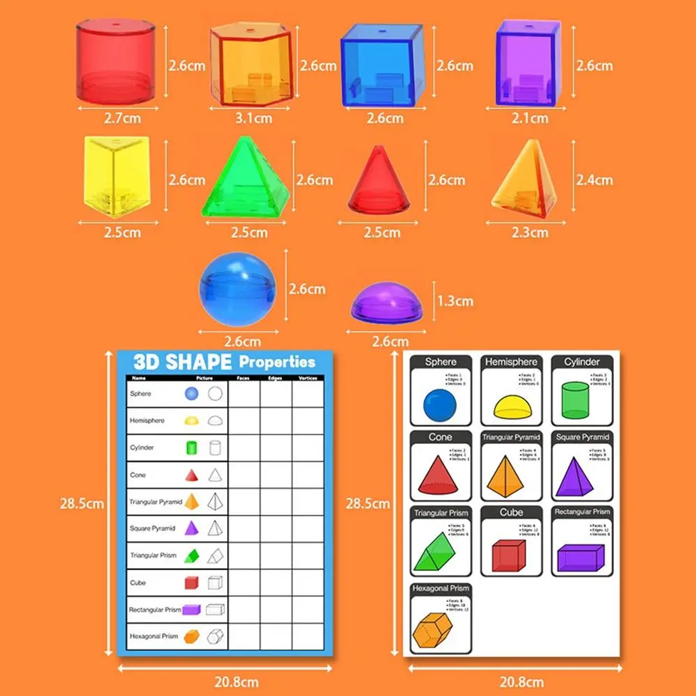 Colorful Geometric Solids Geometric Shapes Preschool Activities Early Education Transparent Montessori Early Education