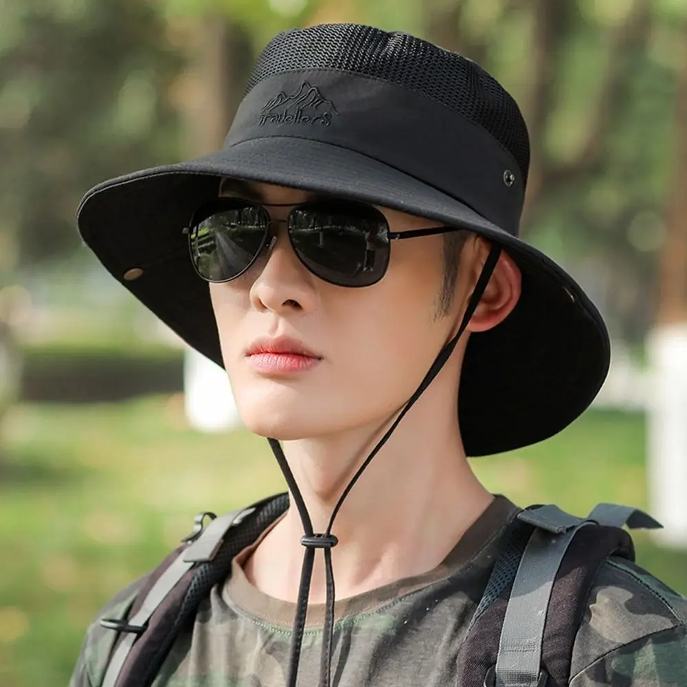 

Mountaineering Hat Breathable Visor Hat Polyester Outdoor For Men With Neck Flap Summer UV Protection Women Sun Hat Bucket Hat