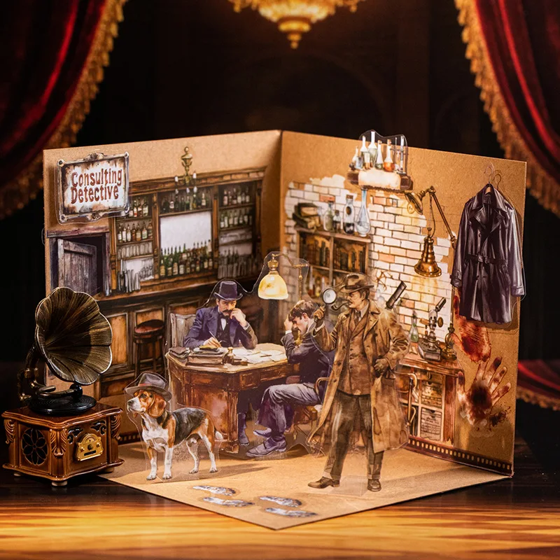 

1pack/2pack European Theater Series Vintage Journal Sticker Book Theater Theme 4 Styles 20Pcs Collage stickers