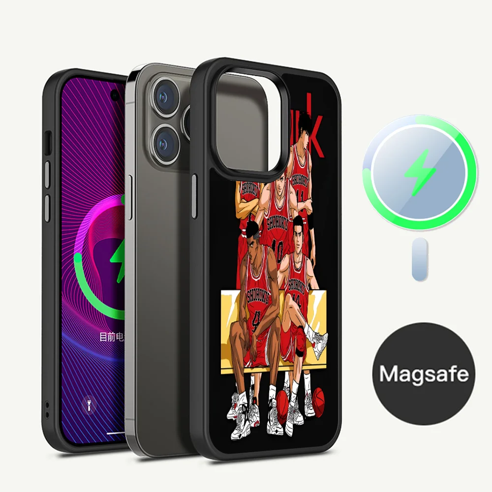 S-Slam D-Dunk Anime Phone Case Magnetic Case For IPhone 16 14 13 12 11 15 Pro Max Plus For Magsafe Wireless Charge Cover