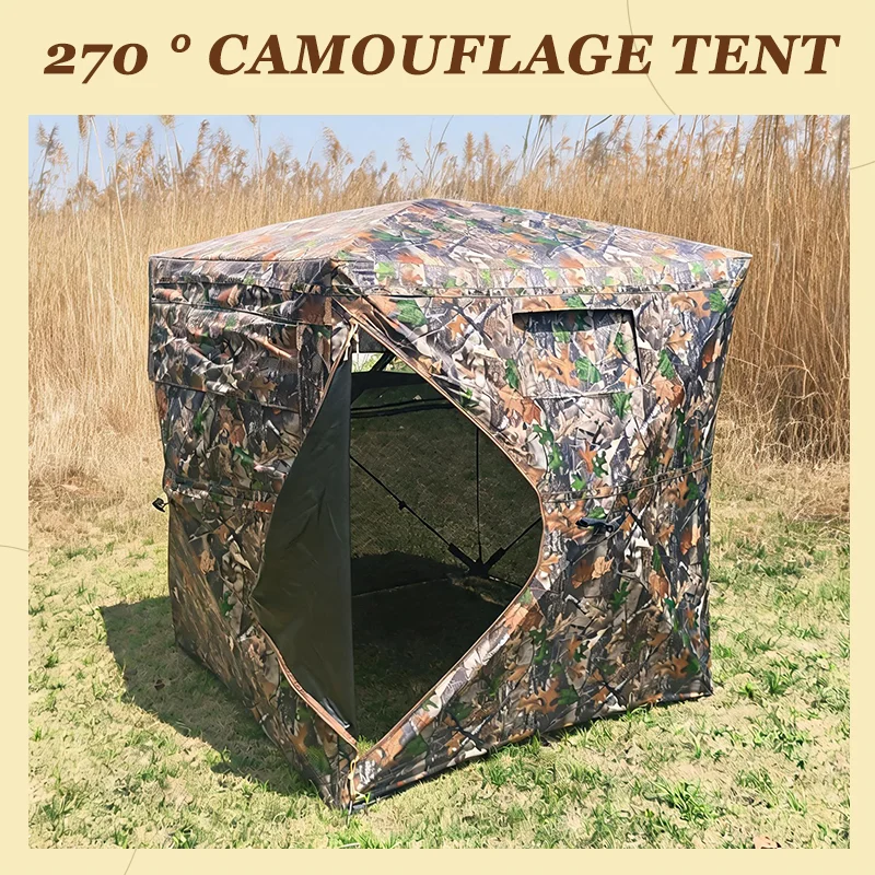 Camouflage Pop Up Hunting Blind 270 Degree View Tent Easy Set Up for Deer Hunting Bird Watching Outdoor