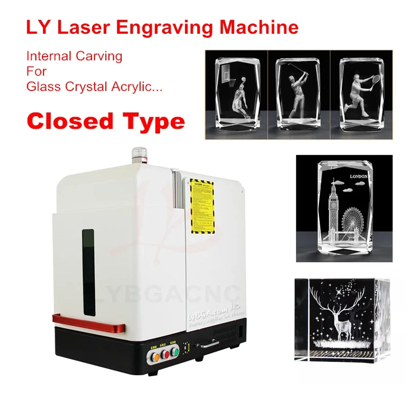 Crystal 3D Internal Laser Engraving Machine, Ultraviolet Ray, Purple UV Laser Marking Equipment, Universal Stuff, New, 5W, 10W