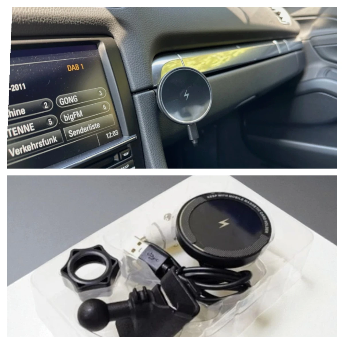 RHD & LHD Phone Mount Charg-er for Porsche Kit Fit for 991/981/718, 911 Cayman, Boxster