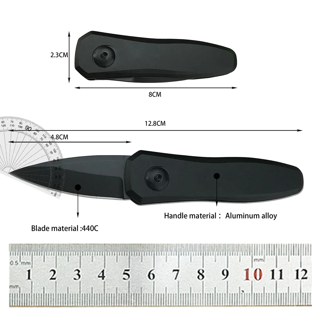 2024 Mini 7500 Portable Folding Knife Tactical Survival Knives 8Cr18Mov Blade Aluminum Handle Outdoor Tactical EDC Hunting Tool