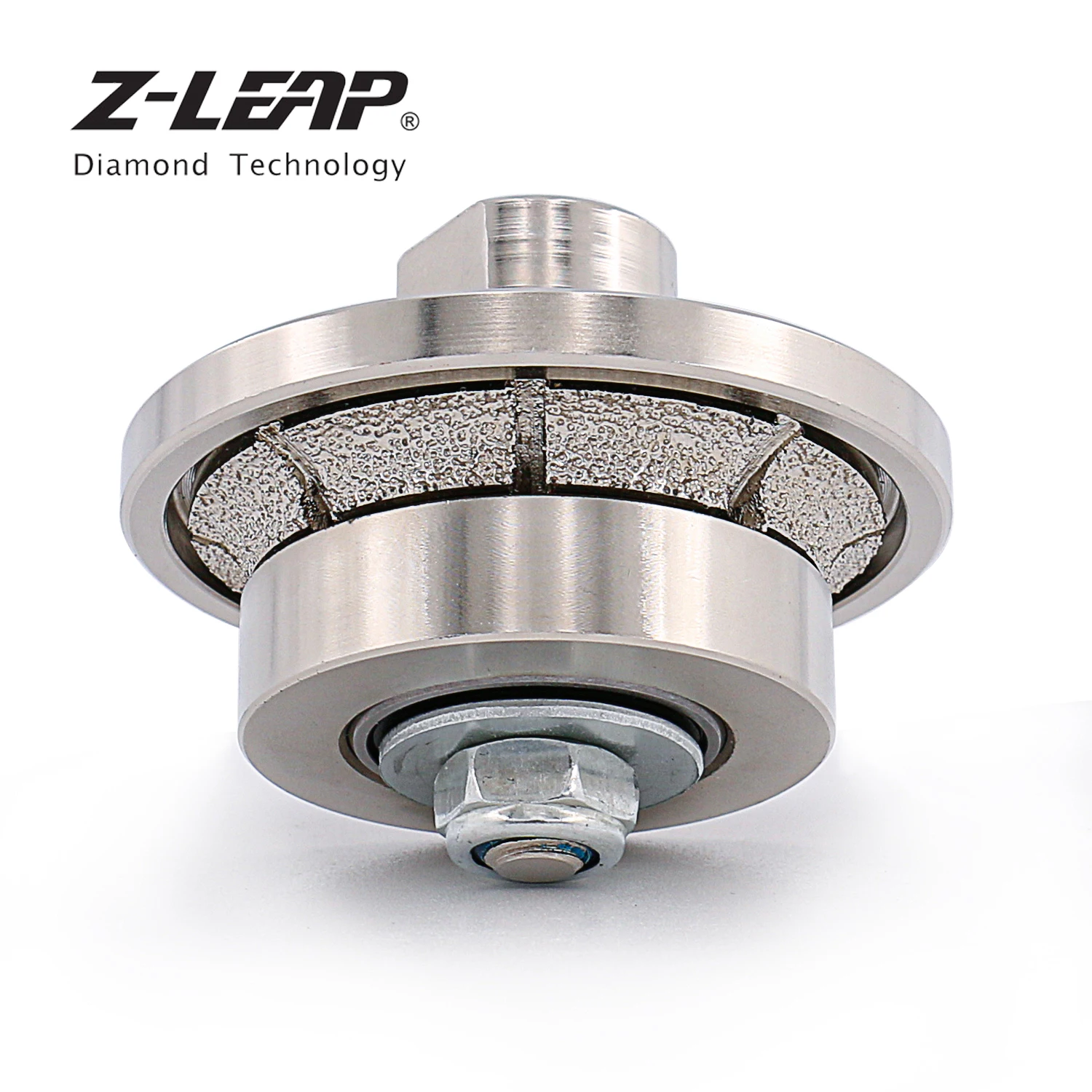 Z-LEAP Diamond Hand Profiler B5 ,Half Bullnose Vaccum Brazed Profile Wheel Metal Cover Router Bit for Marble Granite