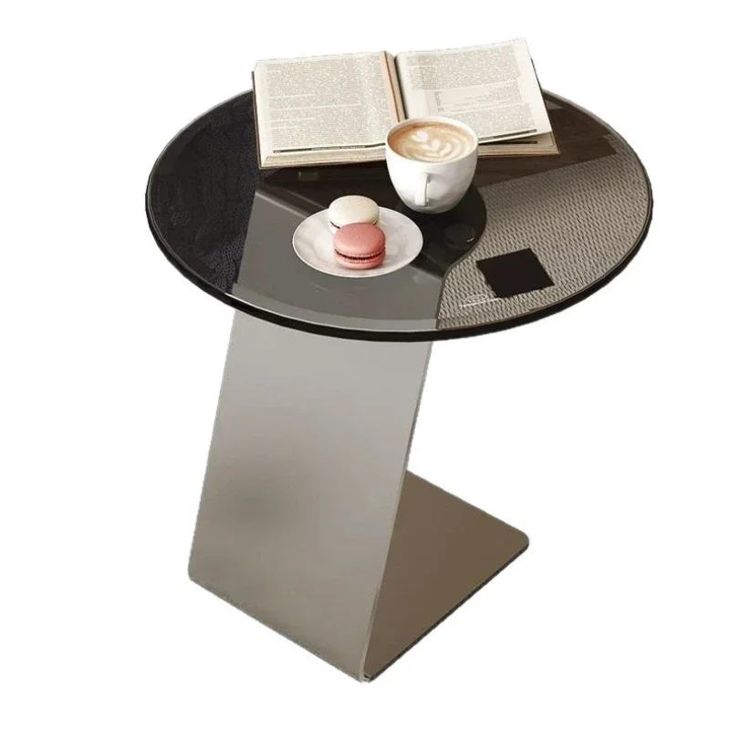 

Tempered glass coffee table living room sofa Italian side table light luxury modern simplicity advanced minimalist creativity