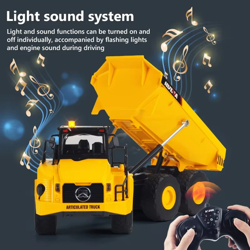 Huina 1/16 1553 2.4g Remote Dump Truck Remote Control Engineering Vehicle Rc Truck Children Love Electric Toys Gifts For Kids