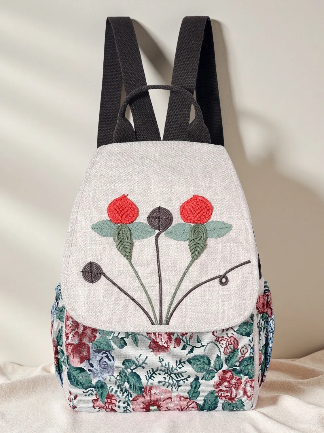 handwoven-floral-wax-rope-large-capacity-casual-retro-style-women's-backpack-travel-shoulder-bag-polyester-zipper-closure
