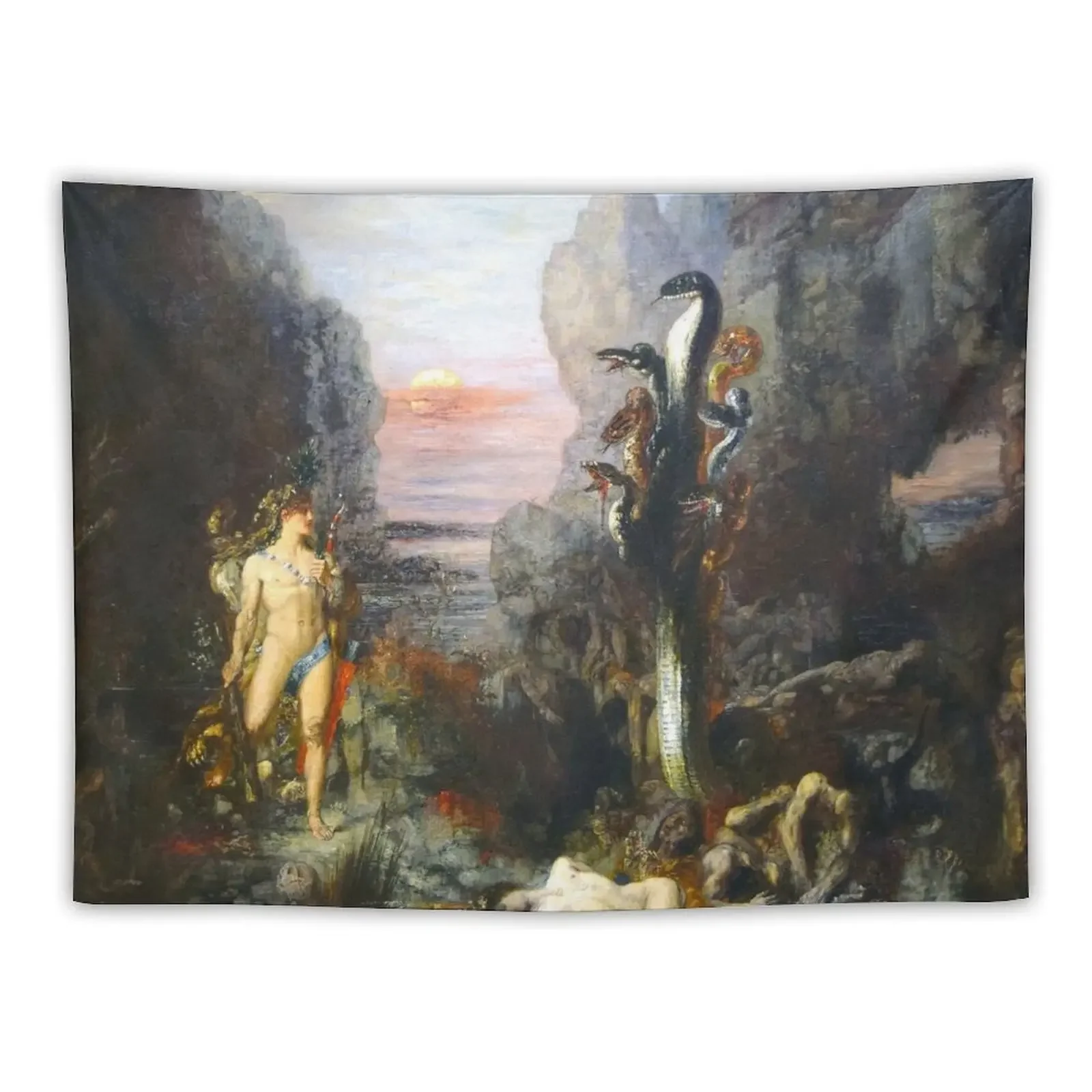 The Lernaean Hydra by Gustave Moreau (1876) Tapestry Wall Decoration Items Decoration For Bedroom Bed Room Decoration Tapestry